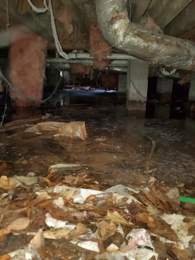 Crawl space flood assessment for Commercial Water Damage Restoration in Panthersville